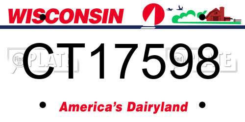CT17598 Wisconsin License Plate