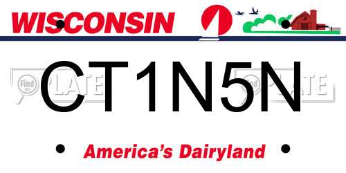 CT1N5N Wisconsin License Plate