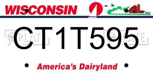 CT1T595 Wisconsin License Plate