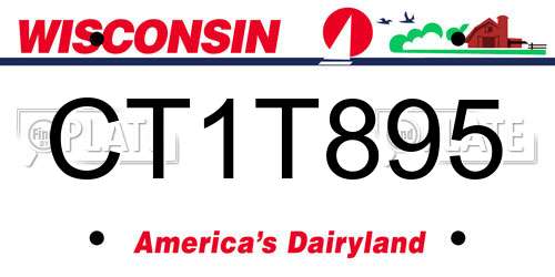 CT1T895 Wisconsin License Plate