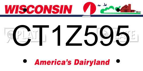 CT1Z595 Wisconsin License Plate