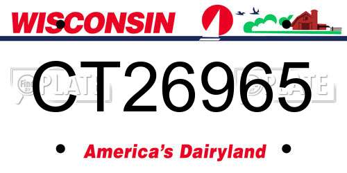 CT26965 Wisconsin License Plate