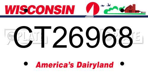 CT26968 Wisconsin License Plate