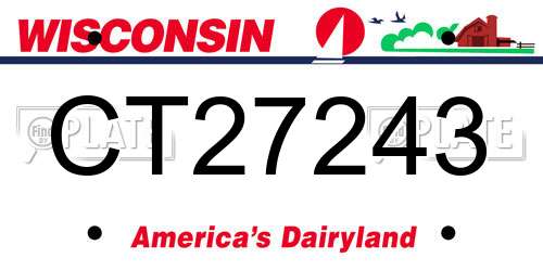 CT27243 Wisconsin License Plate