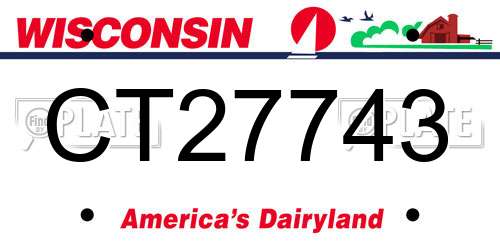 CT27743 Wisconsin License Plate