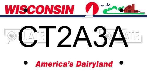 CT2A3A Wisconsin License Plate