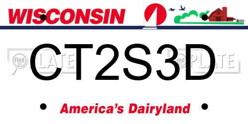 CT2S3D Wisconsin License Plate