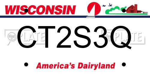CT2S3Q Wisconsin License Plate
