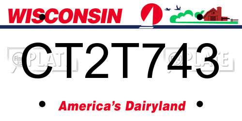 CT2T743 Wisconsin License Plate