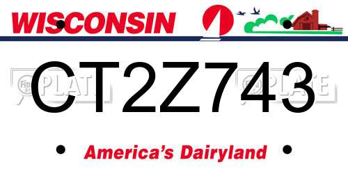 CT2Z743 Wisconsin License Plate