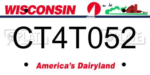 CT4T052 Wisconsin License Plate