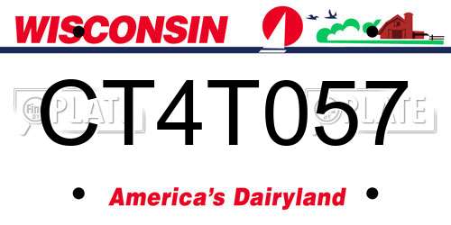 CT4T057 Wisconsin License Plate