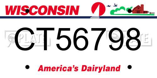CT56798 Wisconsin License Plate