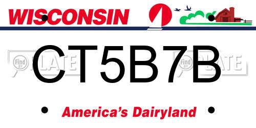 CT5B7B Wisconsin License Plate