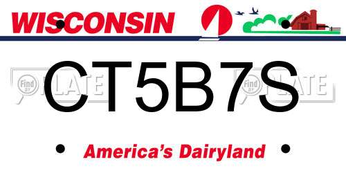 CT5B7S Wisconsin License Plate