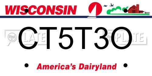 CT5T3O Wisconsin License Plate