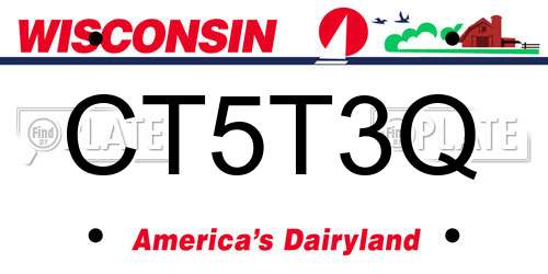 CT5T3Q Wisconsin License Plate