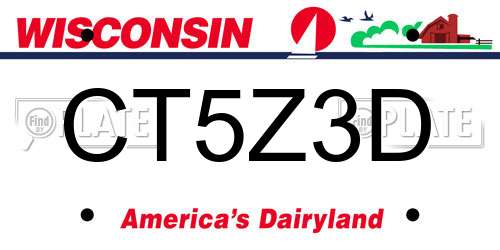 CT5Z3D Wisconsin License Plate