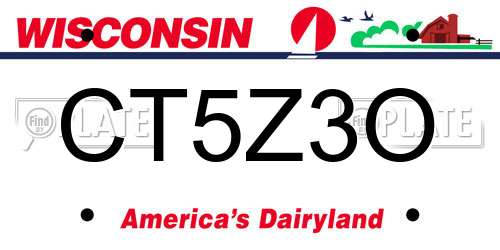 CT5Z3O Wisconsin License Plate