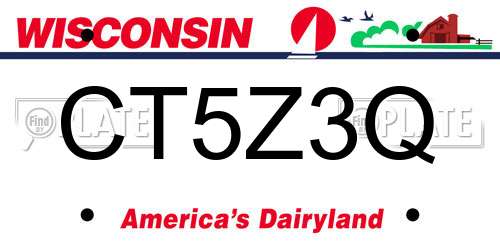 CT5Z3Q Wisconsin License Plate