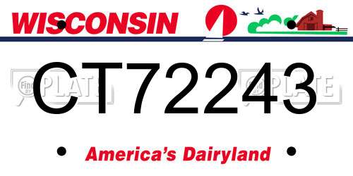 CT72243 Wisconsin License Plate