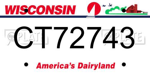 CT72743 Wisconsin License Plate