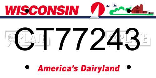 CT77243 Wisconsin License Plate