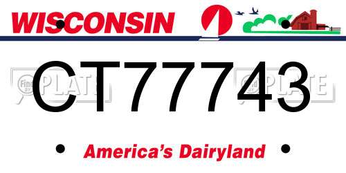 CT77743 Wisconsin License Plate