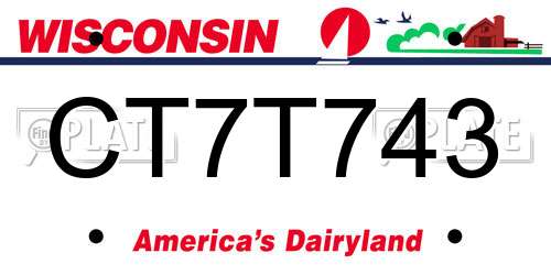 CT7T743 Wisconsin License Plate