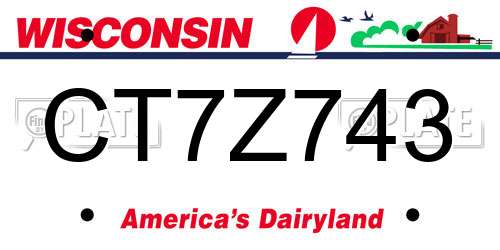 CT7Z743 Wisconsin License Plate