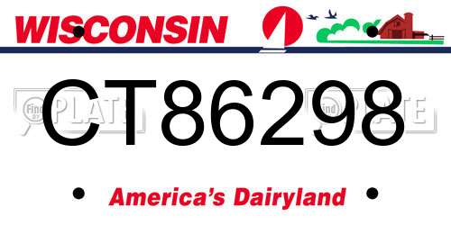 CT86298 Wisconsin License Plate