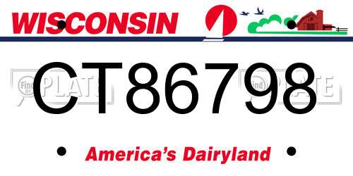 CT86798 Wisconsin License Plate