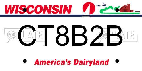 CT8B2B Wisconsin License Plate