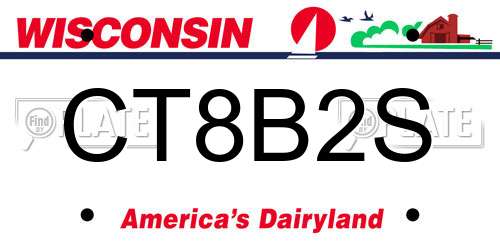 CT8B2S Wisconsin License Plate