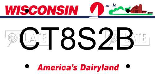 CT8S2B Wisconsin License Plate