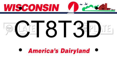 CT8T3D Wisconsin License Plate