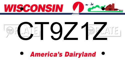 CT9Z1Z Wisconsin License Plate