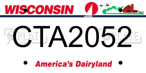 CTA2052 Wisconsin License Plate