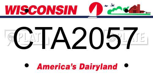 CTA2057 Wisconsin License Plate