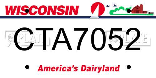 CTA7052 Wisconsin License Plate