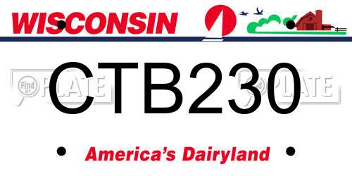CTB230 Wisconsin License Plate