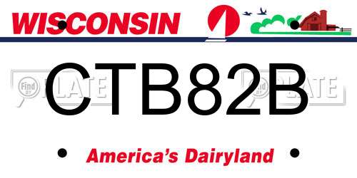 CTB82B Wisconsin License Plate