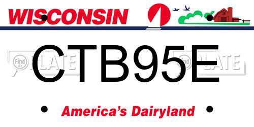 CTB95E Wisconsin License Plate