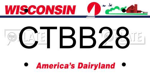 CTBB28 Wisconsin License Plate