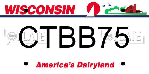 CTBB75 Wisconsin License Plate