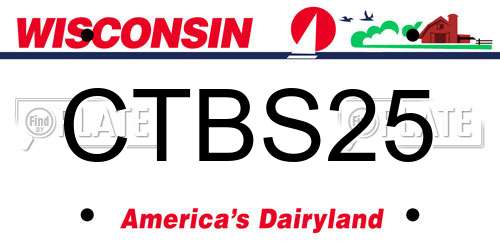 CTBS25 Wisconsin License Plate
