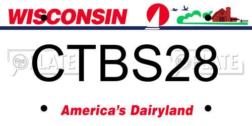 CTBS28 Wisconsin License Plate