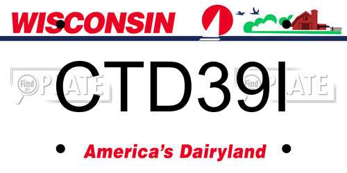 CTD39I Wisconsin License Plate