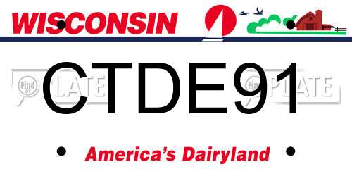 CTDE91 Wisconsin License Plate