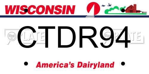 CTDR94 Wisconsin License Plate